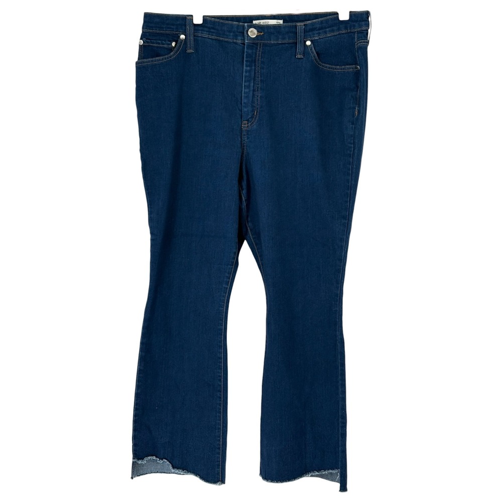 Nine West‎ Kick Flare Jeans Blue Raw Stepped Hem 18